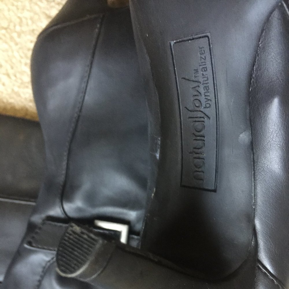 Naturalizer-Leather-like  High heel black Boots 8M